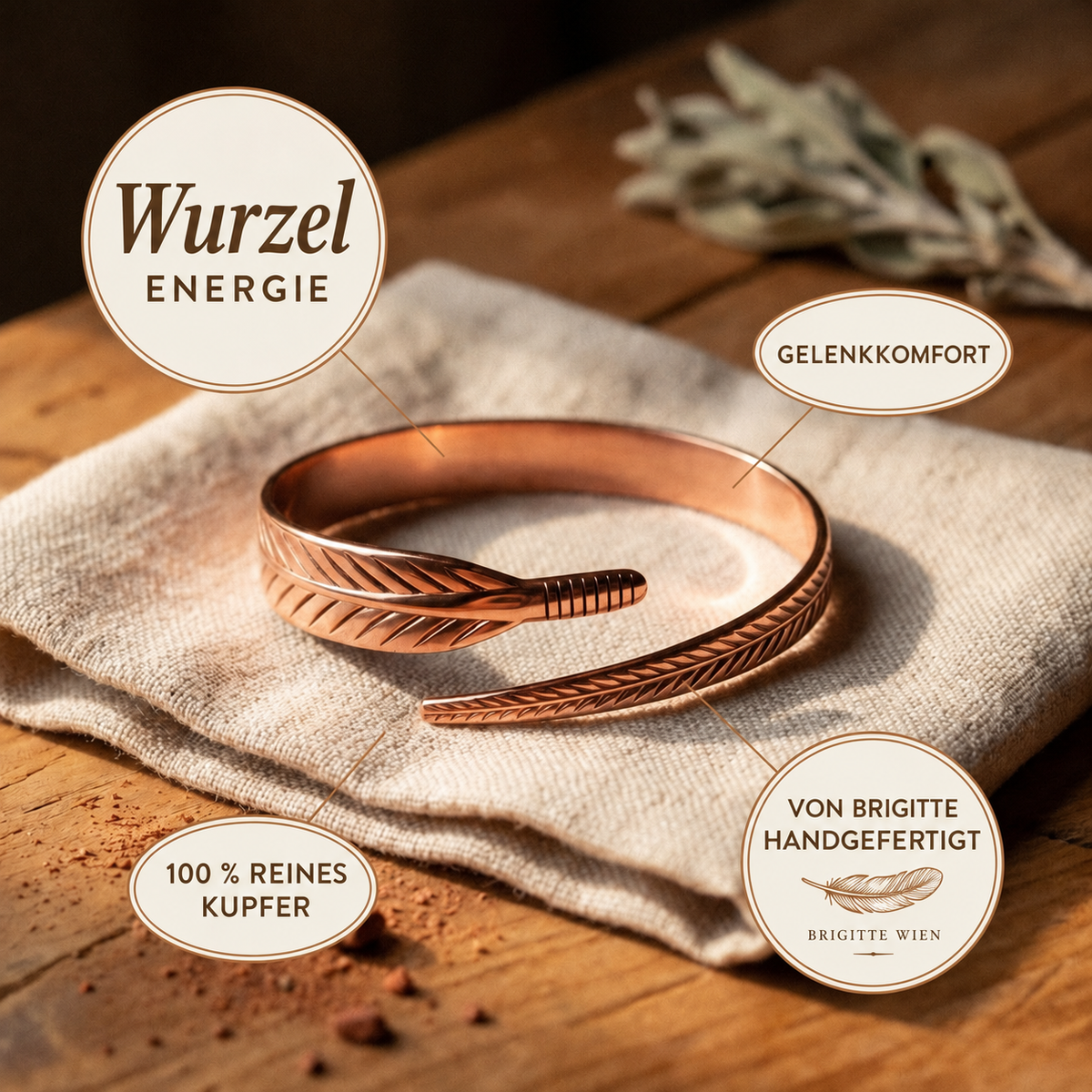 Luma & Reed Copper Bracelet “Root”