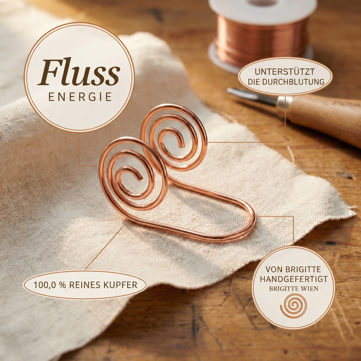 Luma & Reed Copper Hand Spiral “River”