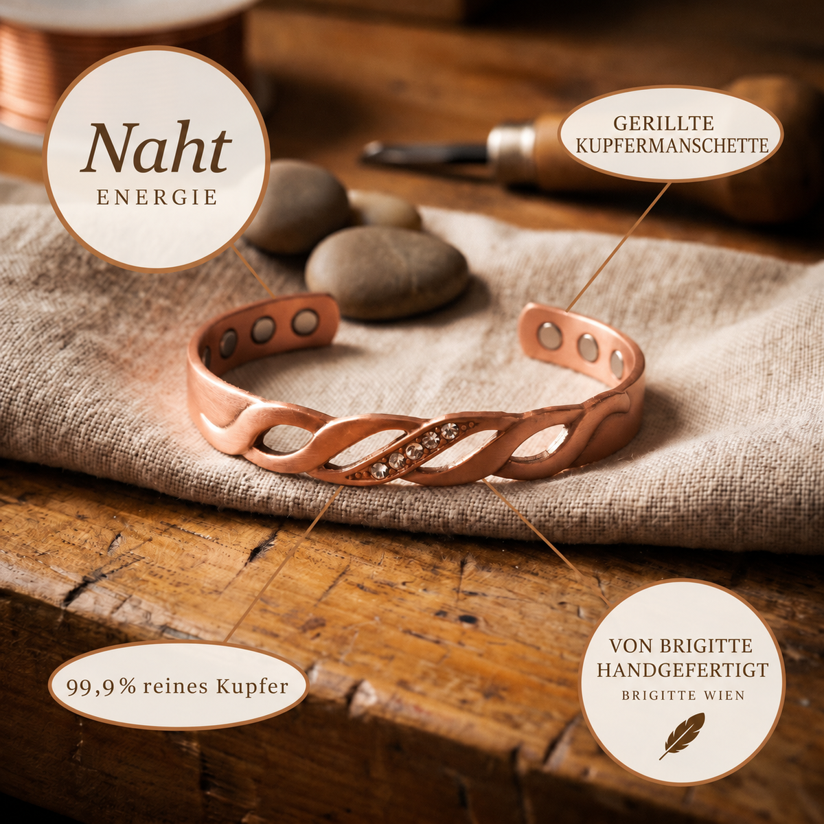 Luma & Reed Copper Bracelet “Seam”
