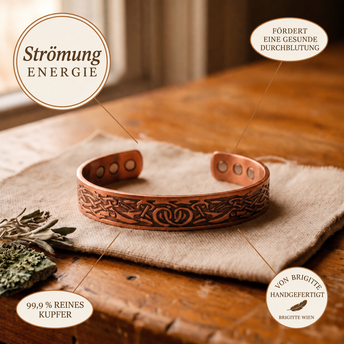 Luma & Reed Copper Bracelet “Flow”