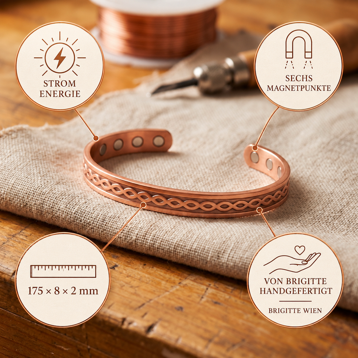 Luma & Reed Copper Bracelet “Current”