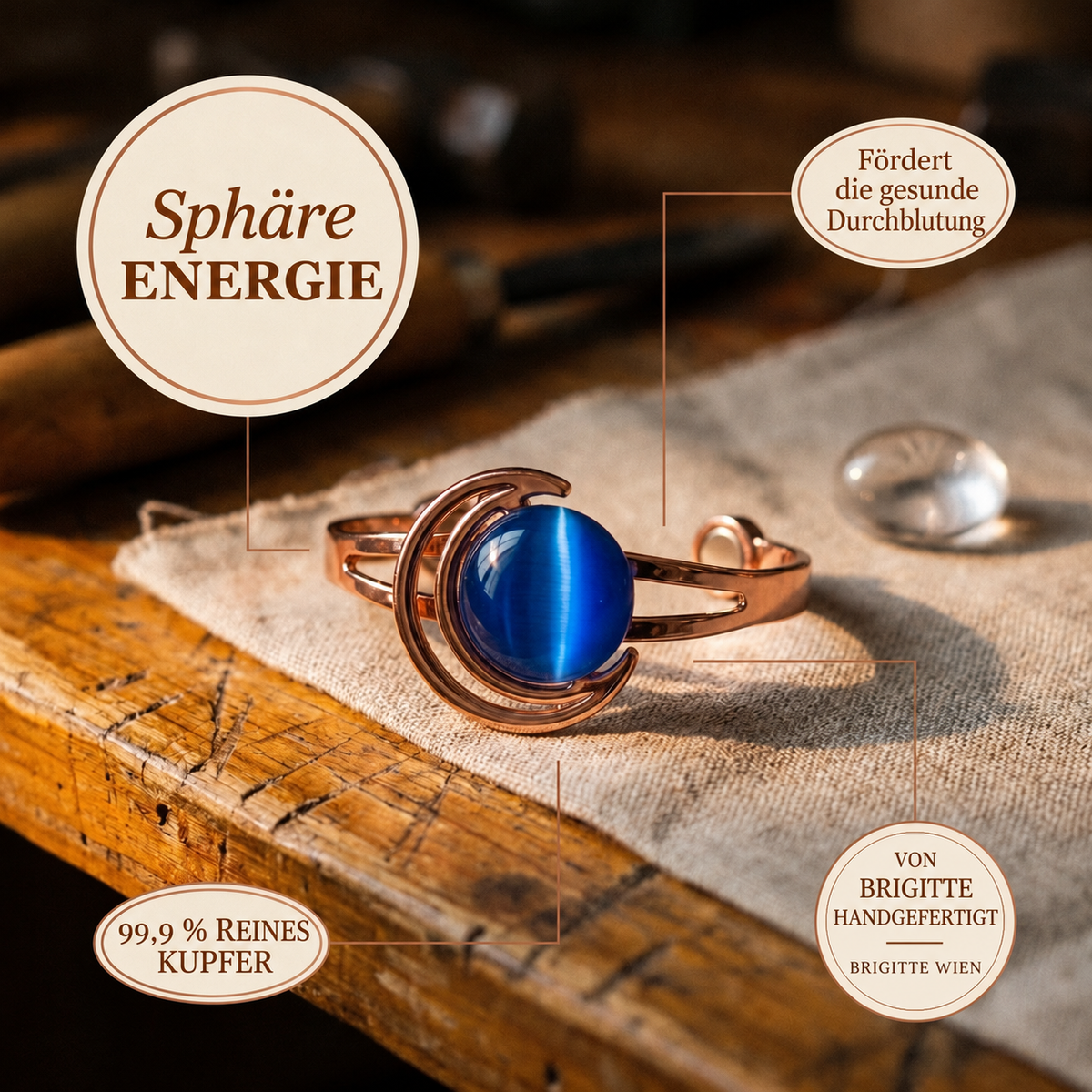 Luma & Reed Copper Bracelet “Sphere”
