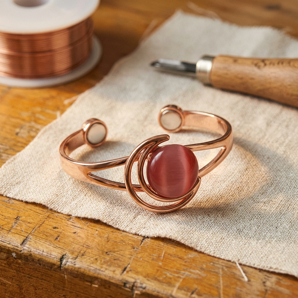 Luma & Reed Copper Bracelet “Sphere Pink”