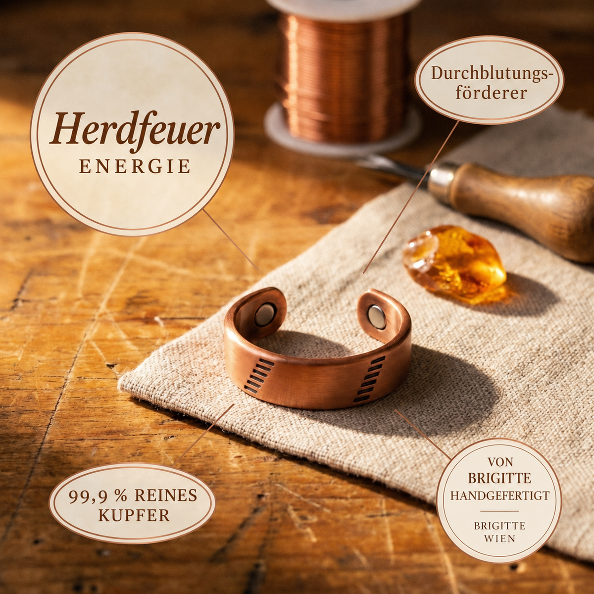 Luma & Reed Copper Ring “Hearth Fire”