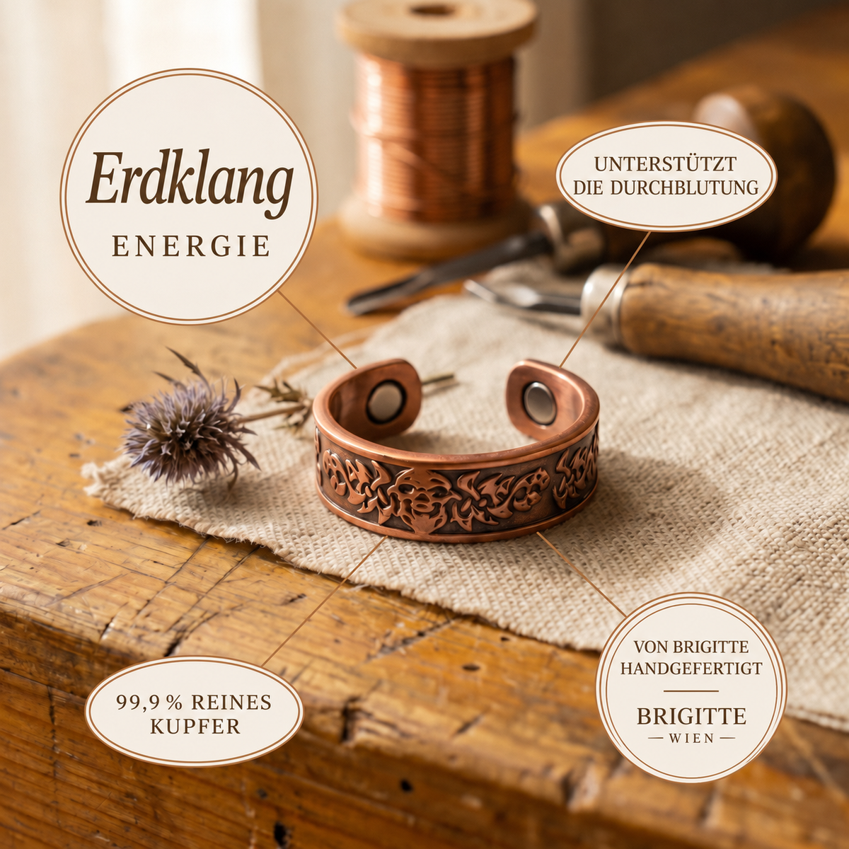 Luma & Reed Copper Ring “Earth Tone”