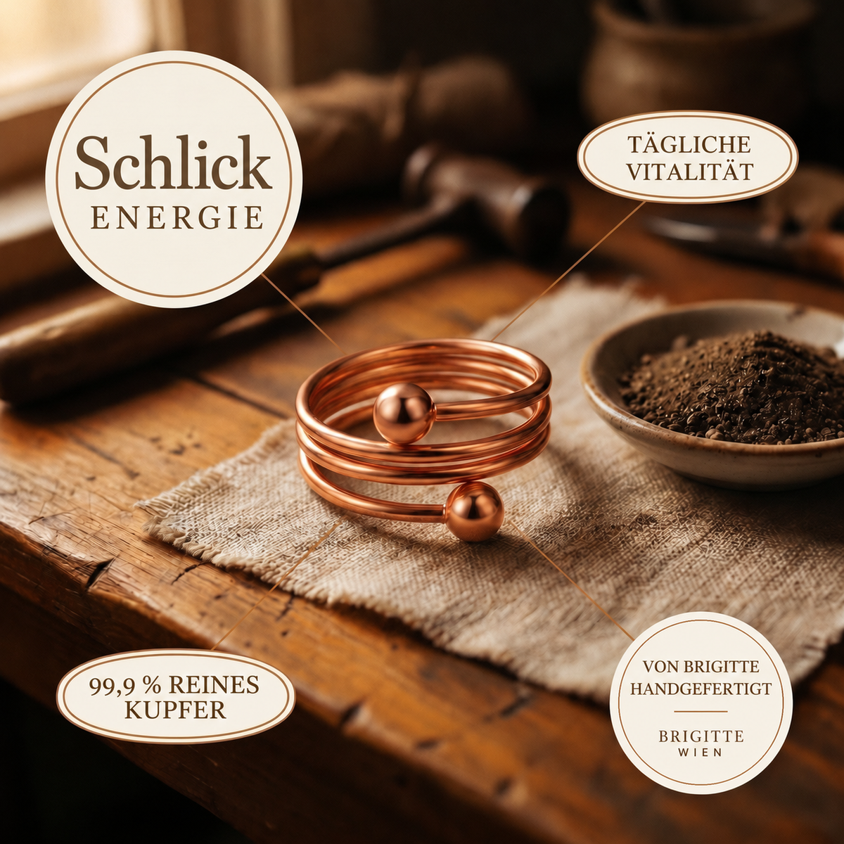 Luma & Reed Copper Ring “Silt”