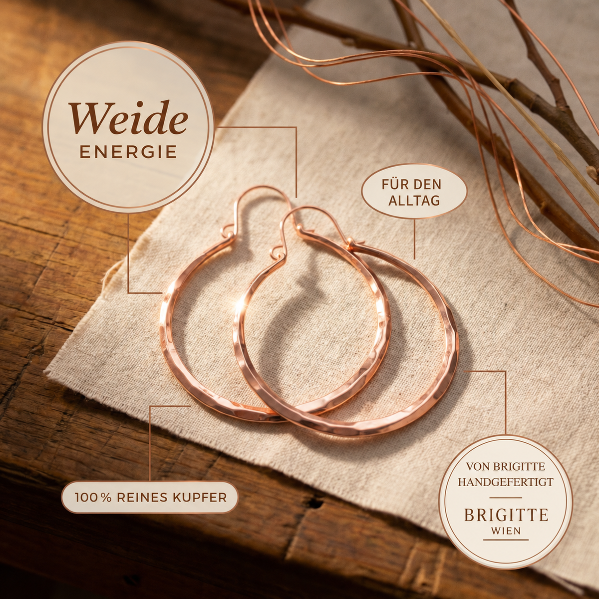 Luma & Reed Copper Earrings “Willow”