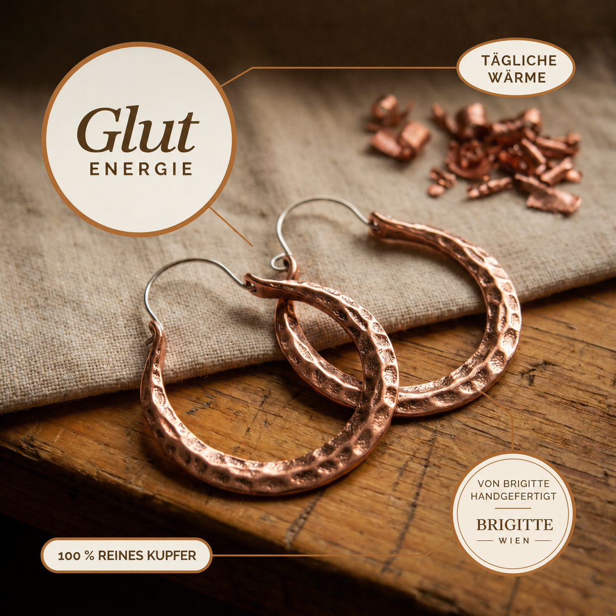 Luma & Reed Copper Earrings “Ember”