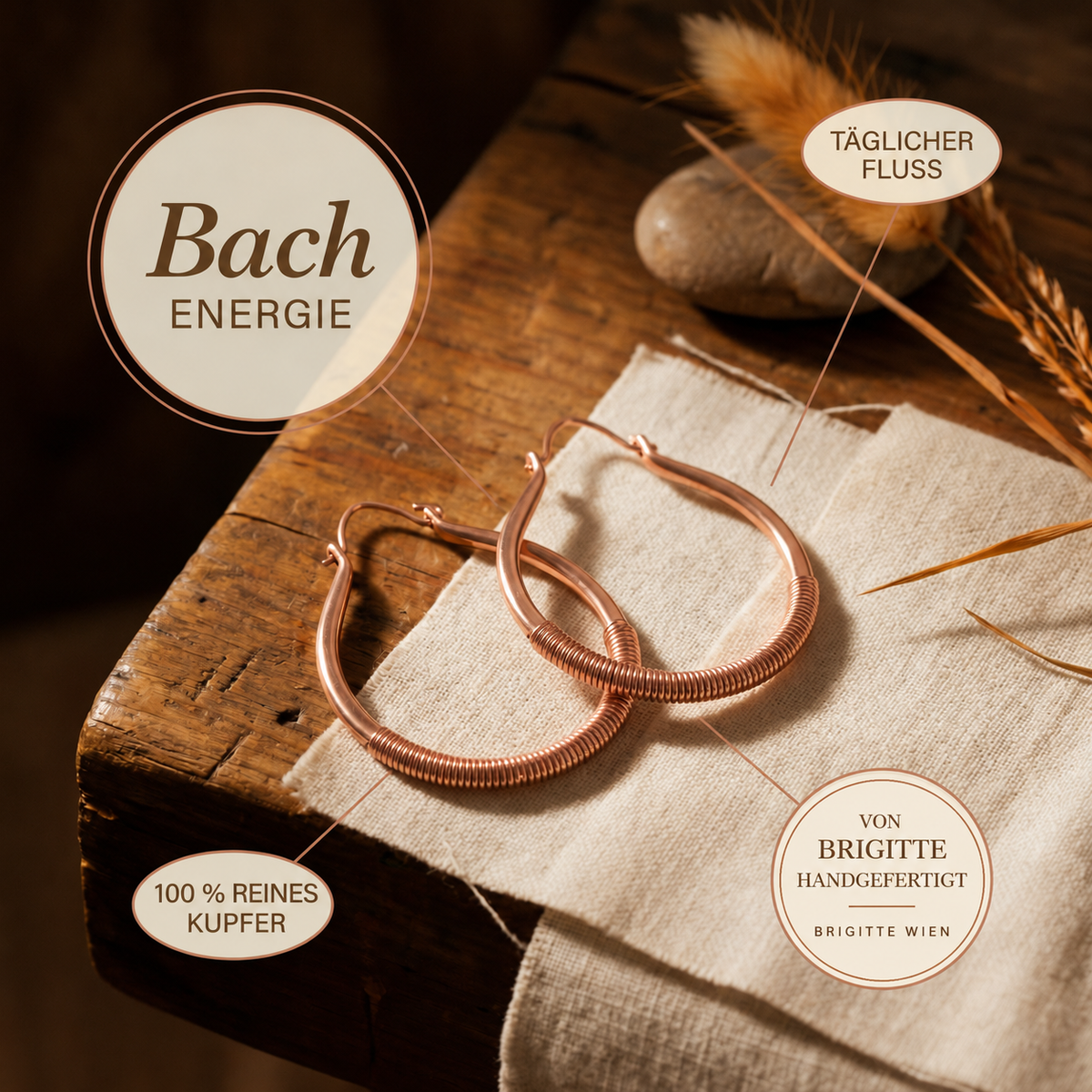 Luma & Reed Copper Earrings “Brook”
