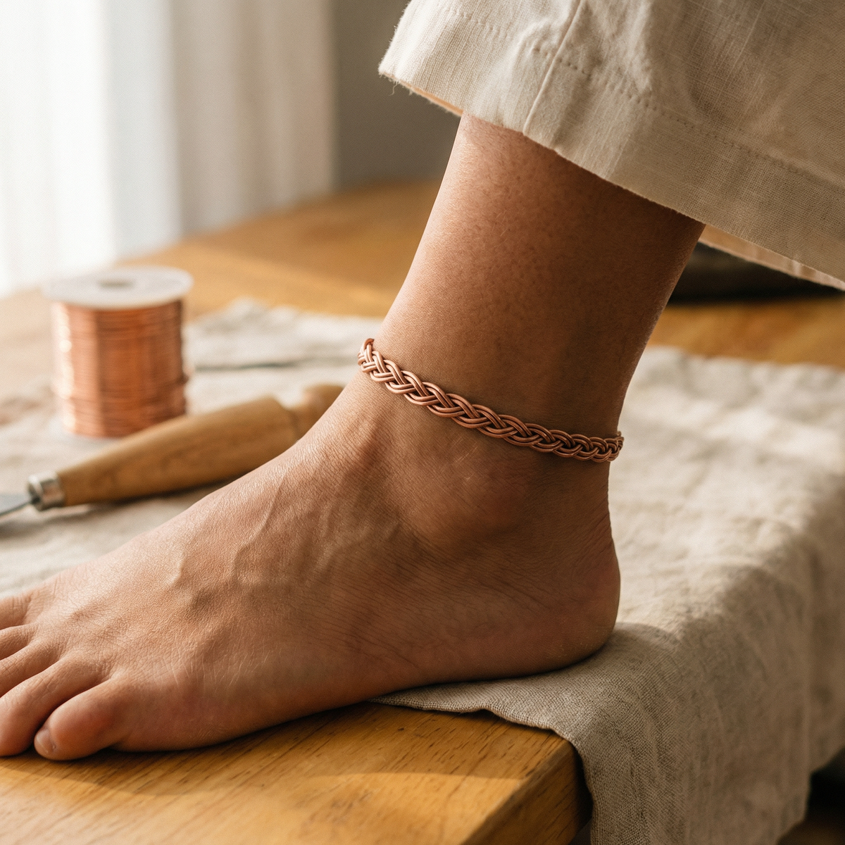 Luma & Reed Copper Anklet “Reed”