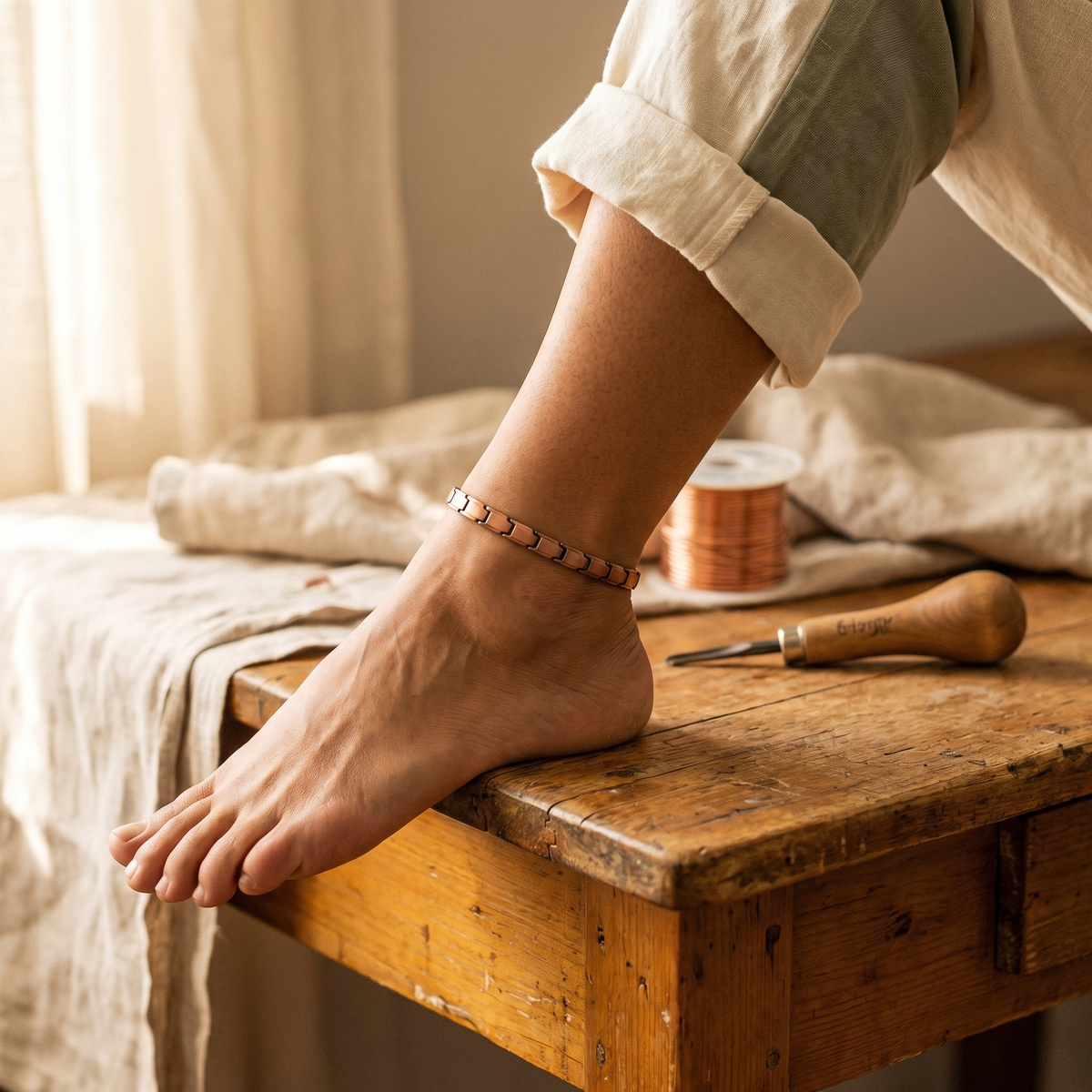 Luma & Reed Copper Anklet “Shore”