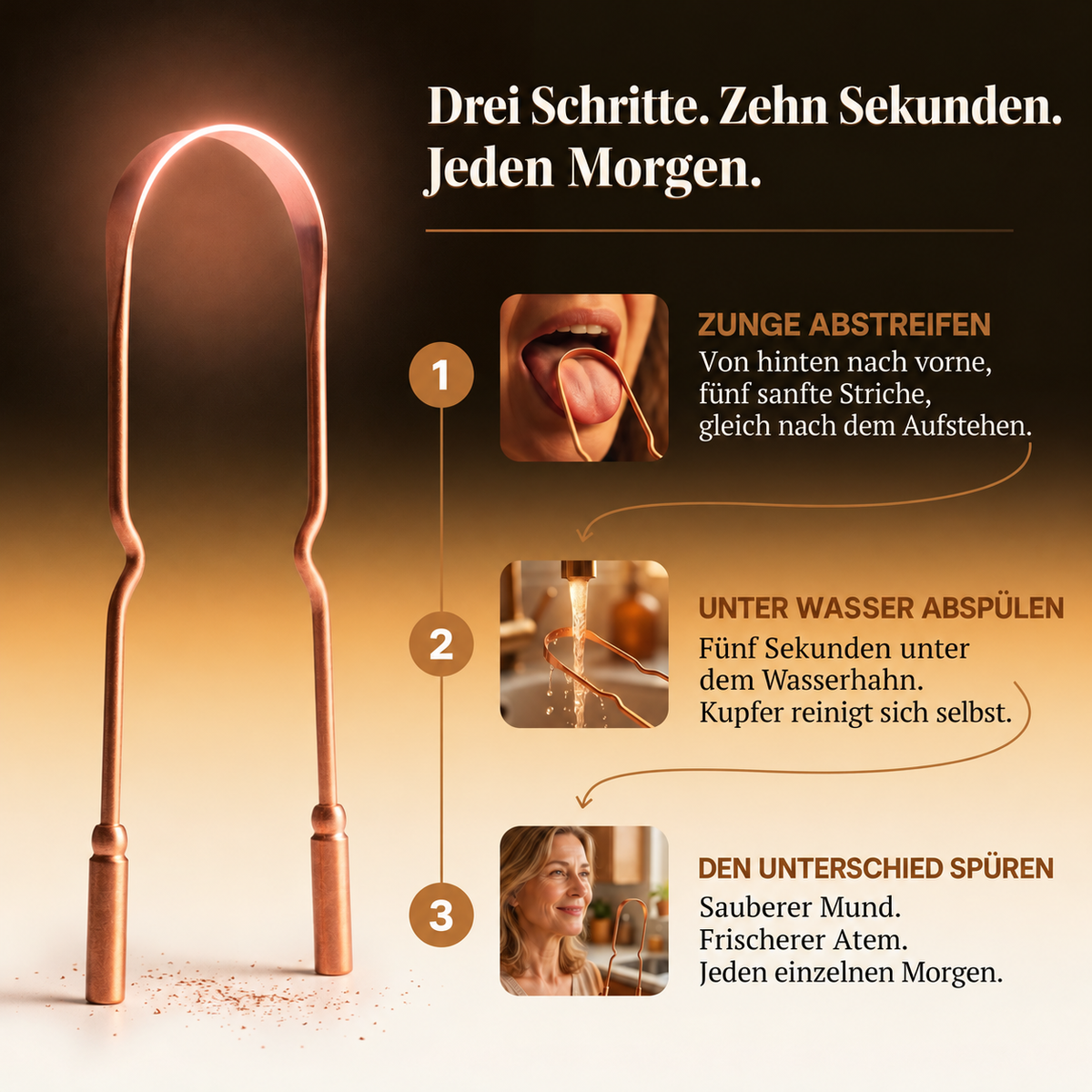 Luma & Reed – Tongue Scraper in Pure Copper