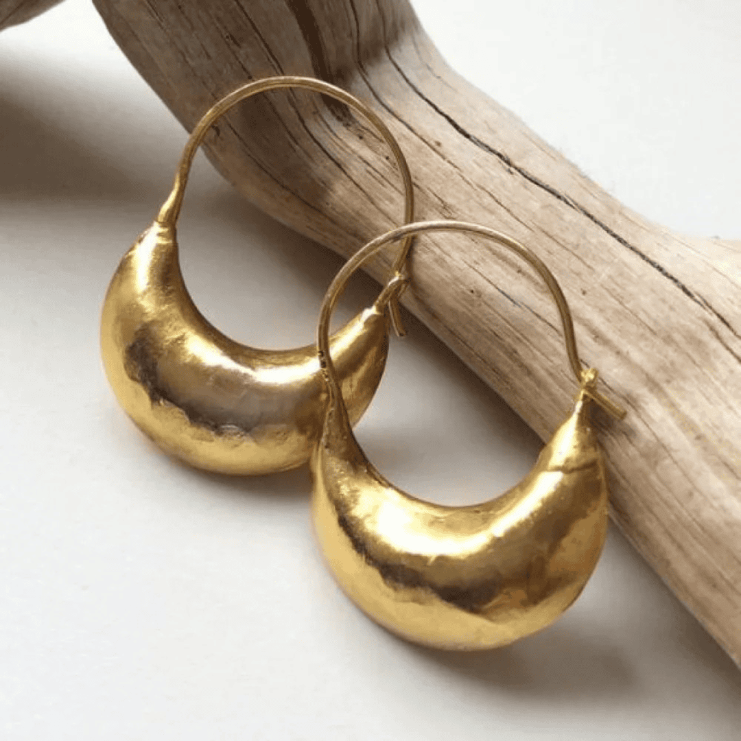 Vintage Hoop Earrings in Gold
