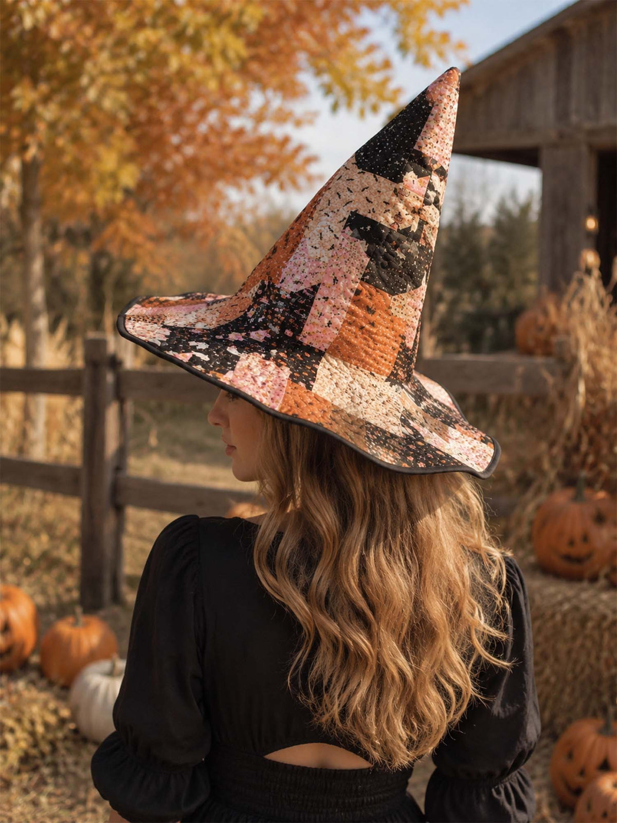 Handmade Quilted Witch Hat β Cute Halloween Patchwork