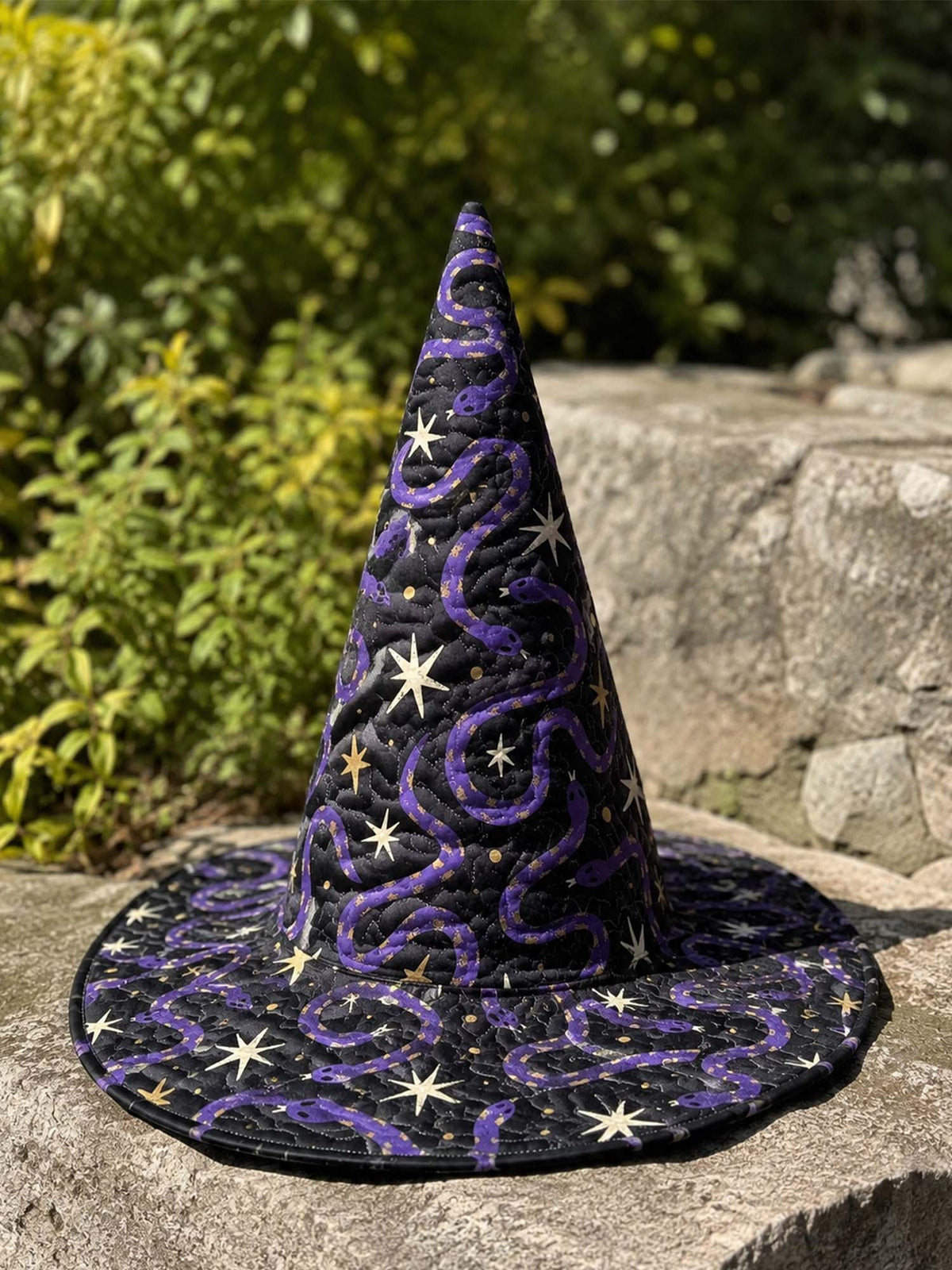 Handmade Quilted Witch Hat β Snake and Dark Magic