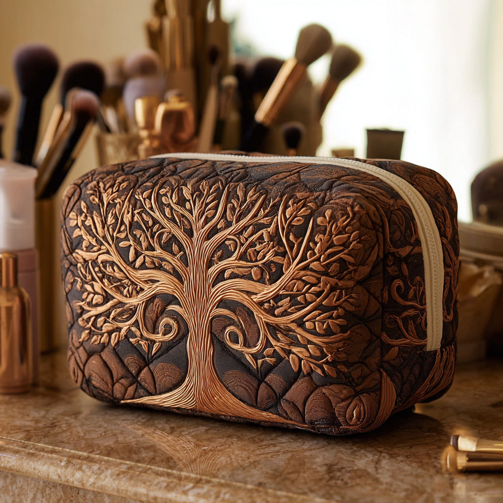 Quilted Makeup Bag with Ancestral Tree