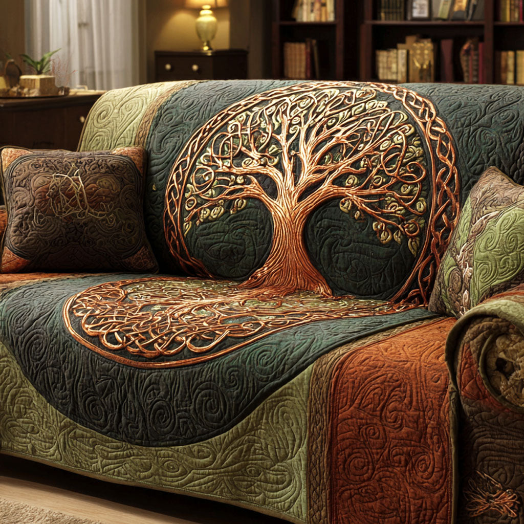 Quilted Sofa Cover in Antique Style