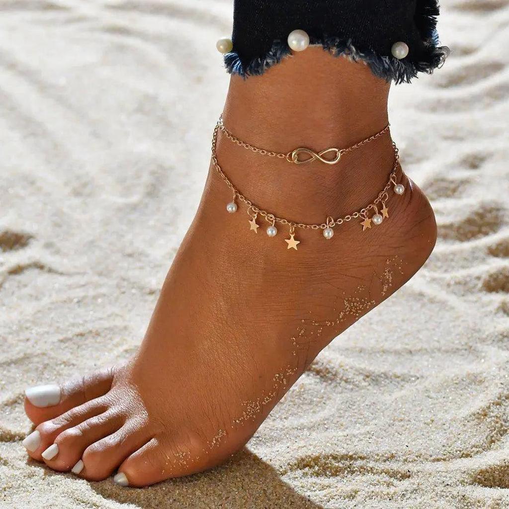 Bracelet with Infinity Cord, Pearls and Stars