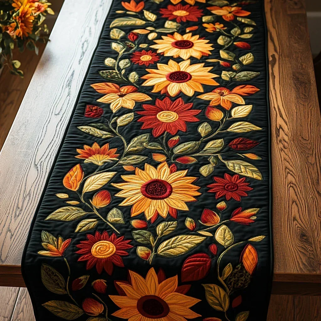 Patchwork Table Runner - Autumn Sunflowers