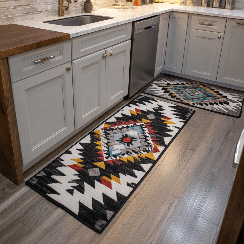 Non-Slip Kitchen Rug for Autumn in Warm Tones