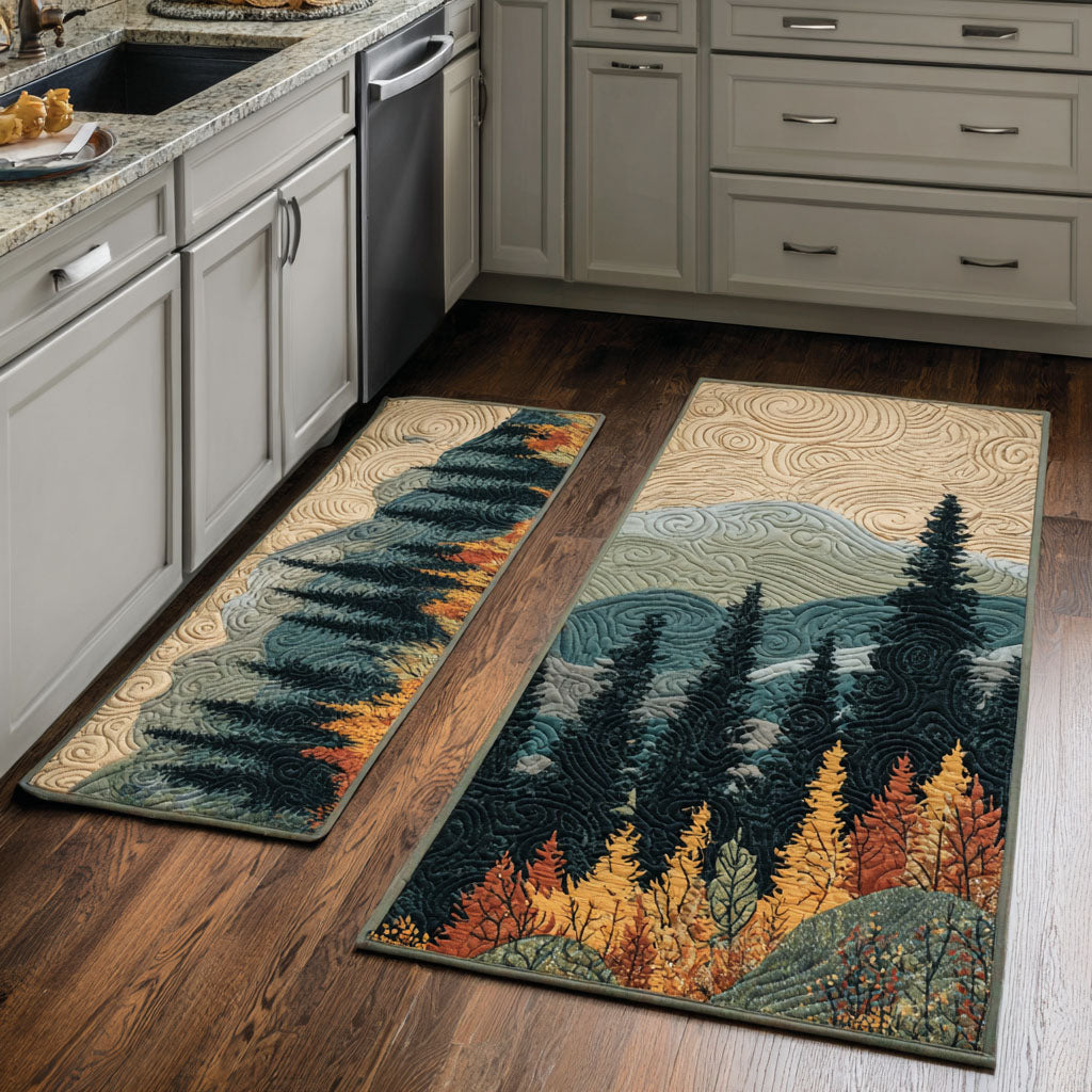 Non-Slip Kitchen Rug for Autumn in Natural Tones