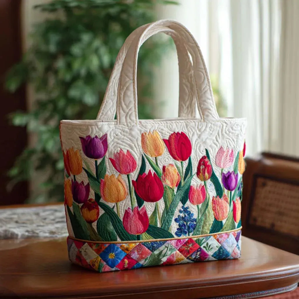 Handmade Quilted Bag – Tulip Garden