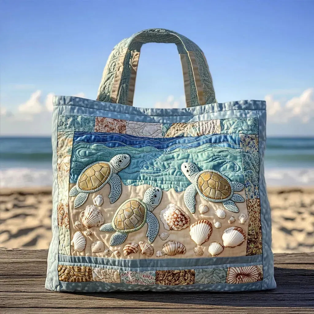 Patchwork Turtle Handmade Tote Bag