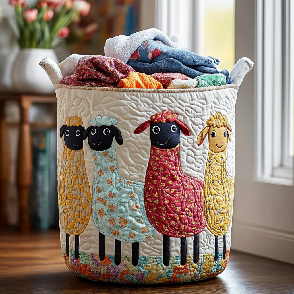 Quilted Laundry Basket in Sheep Shape