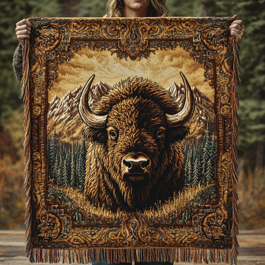Woven Blanket – Bison Charm