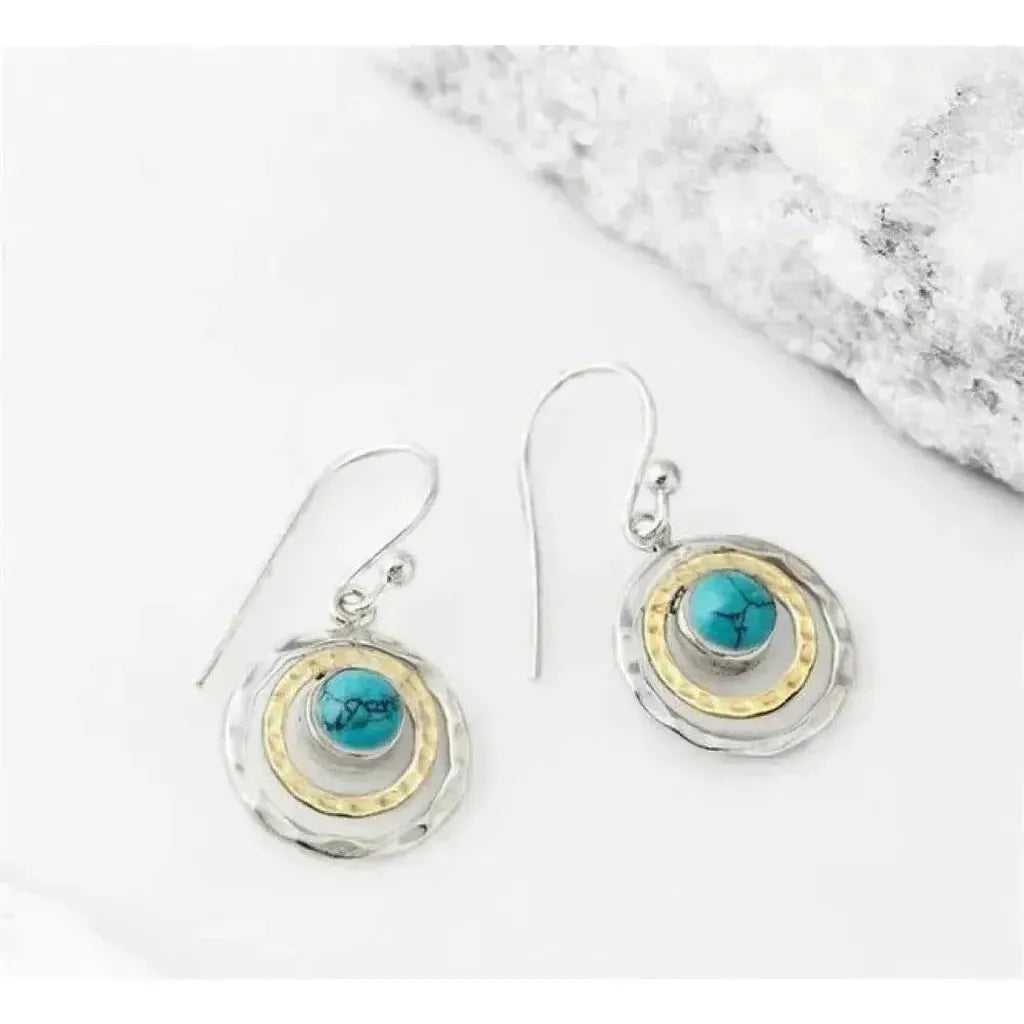 Boho Earrings “Saturn” with Turquoise