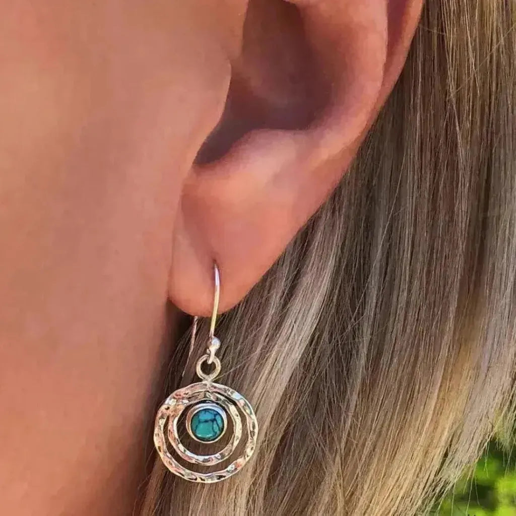 Boho Earrings “Saturn” with Turquoise