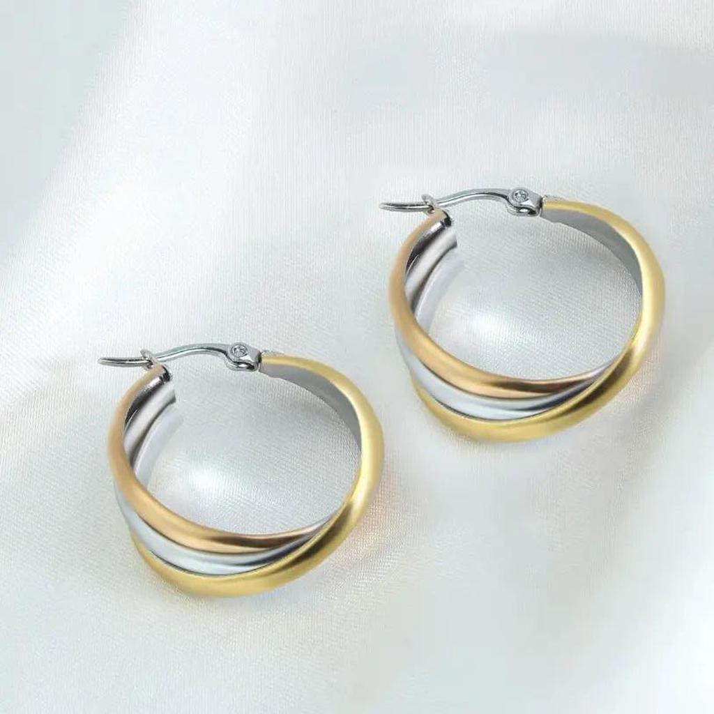 Boho Earrings in White Gold and Gold