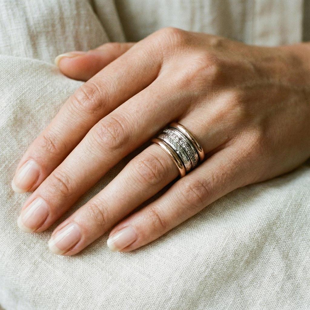 Wide Multi-Row Vintage Gold Ring