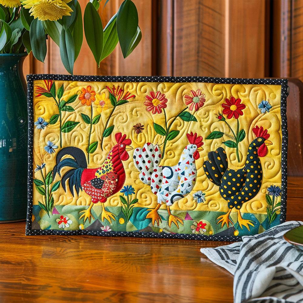 Quilted Placemats with Chicken