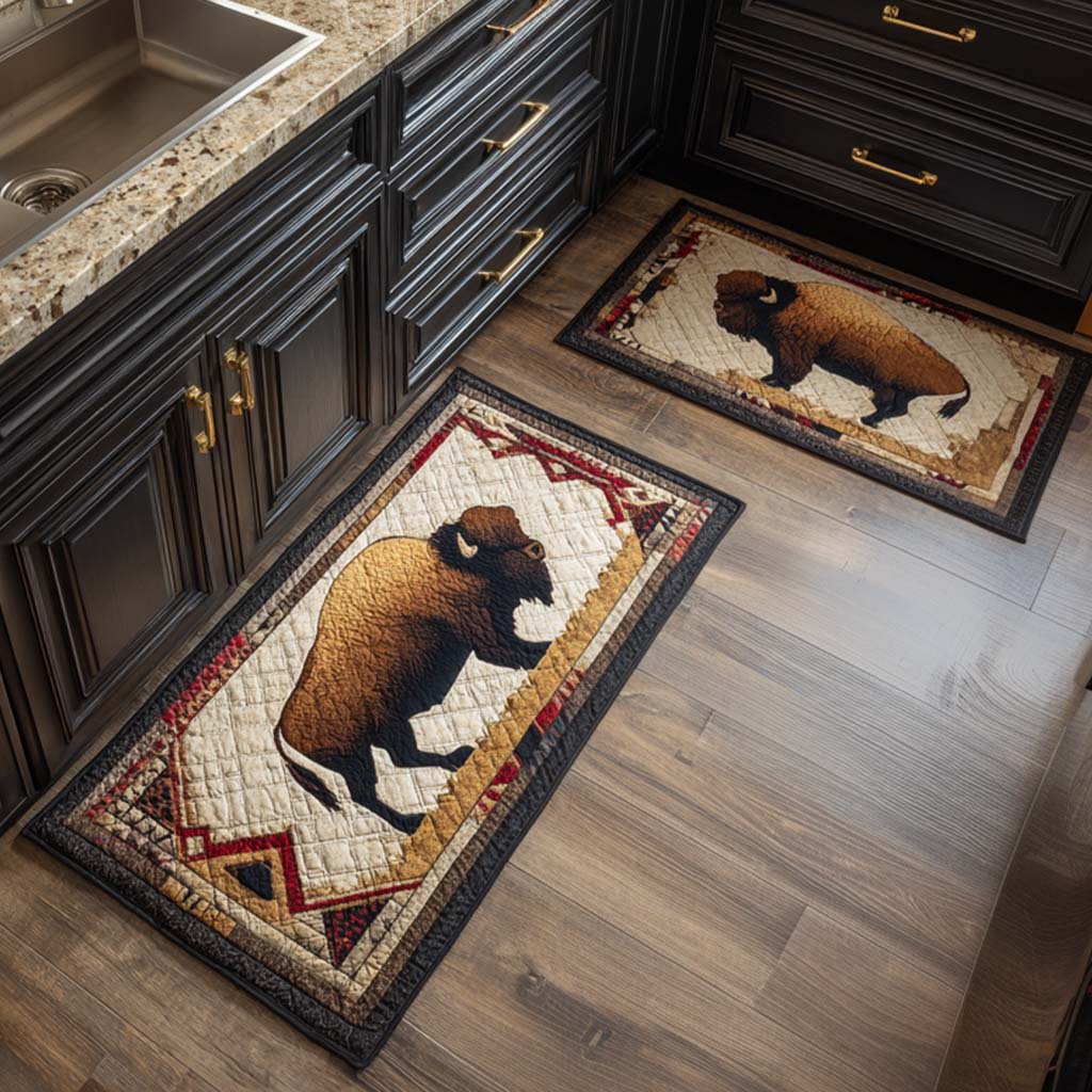 Non-Slip Kitchen Rug – Kitchen Runner Bison and Nature Spirit