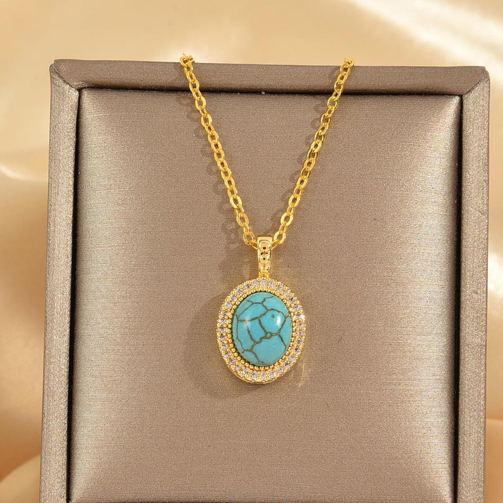 Calysse Necklace “Azure Bloom” | Gold