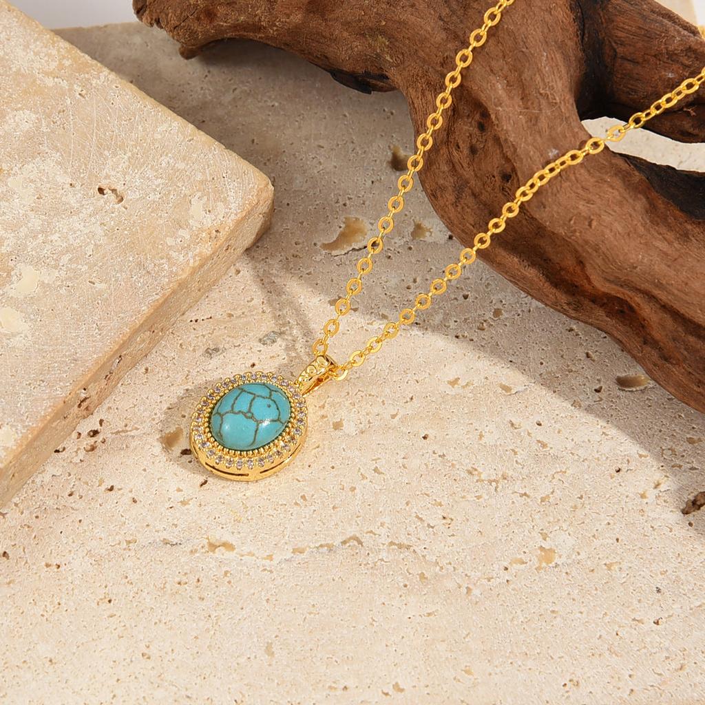 Calysse Necklace “Azure Bloom” | Gold