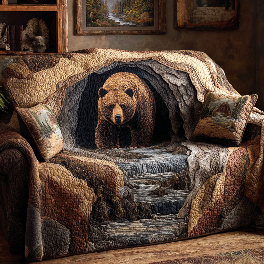 Quilted Sofa Cover – with Canyon Bear