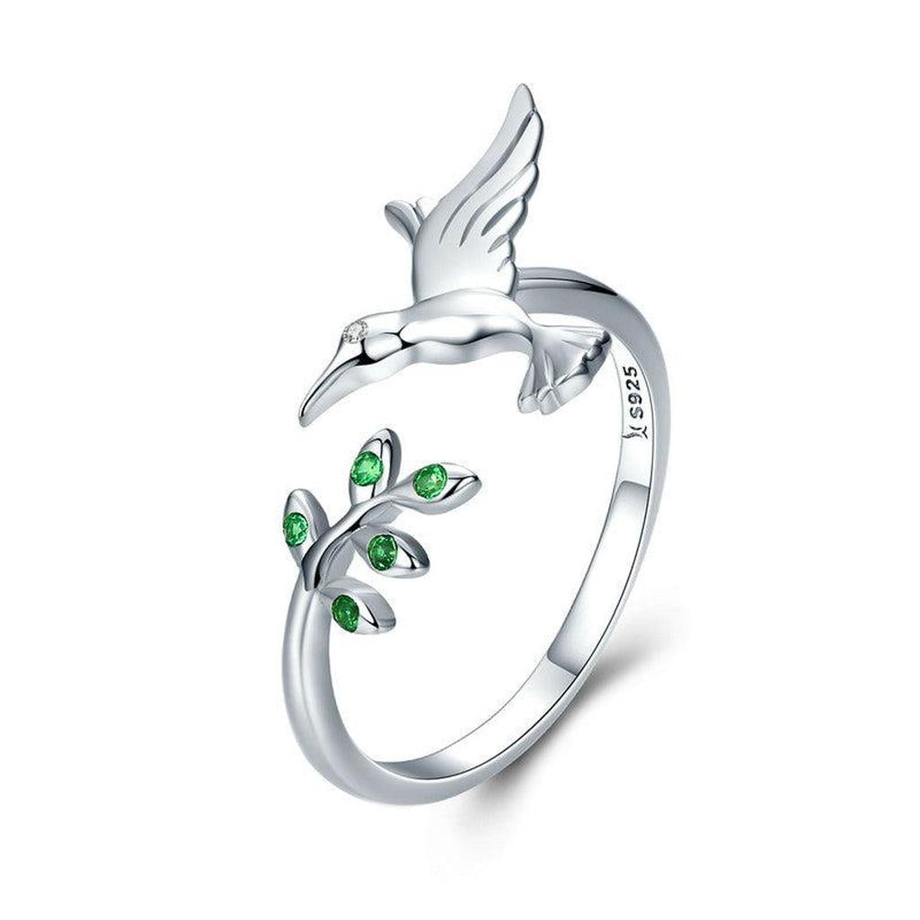Chameleon Ring with Green Zirconia in White Gold