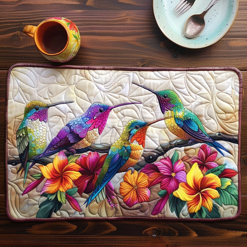 Quilted Placemats with Cheerful Birdsong