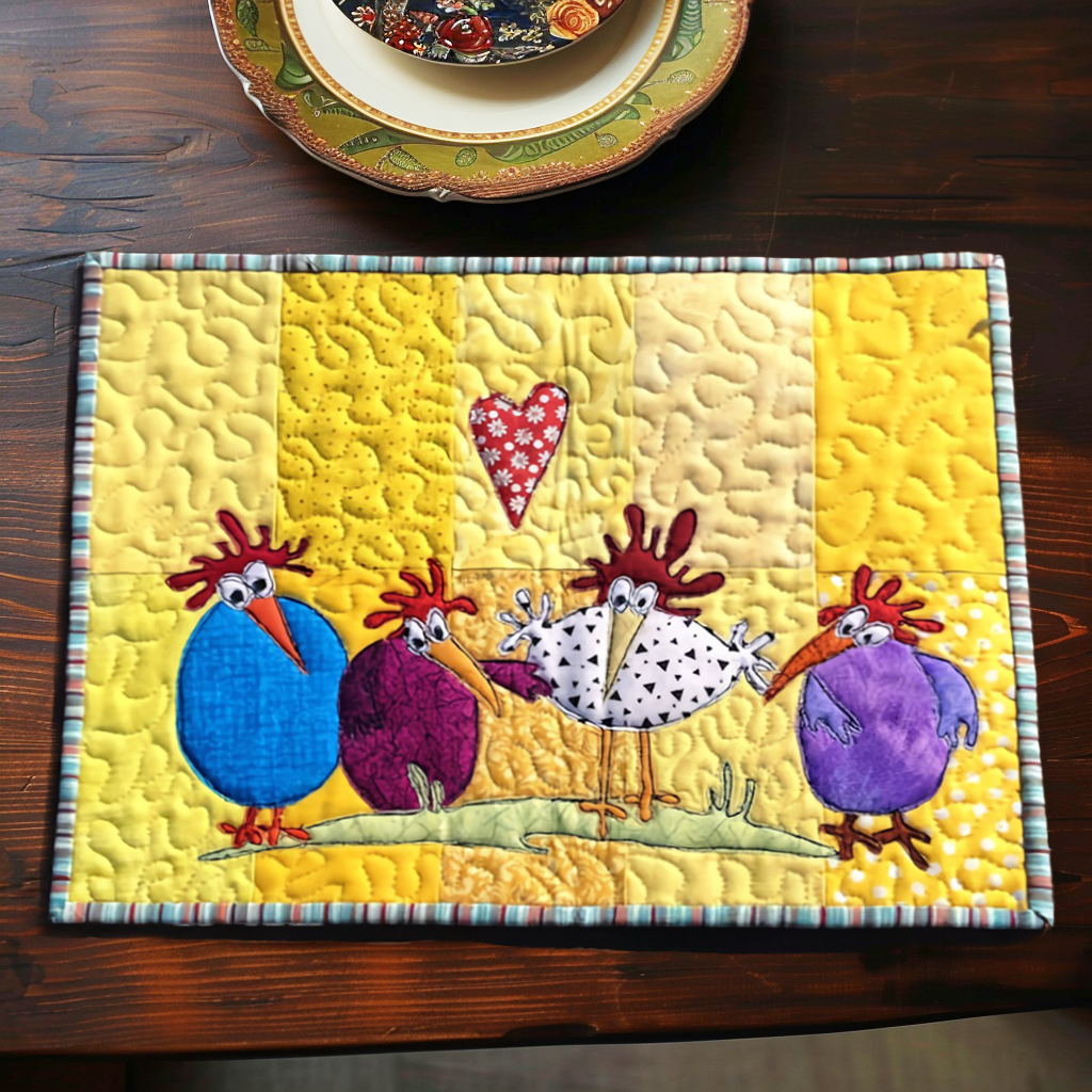 Quilted Placemats with Chicken