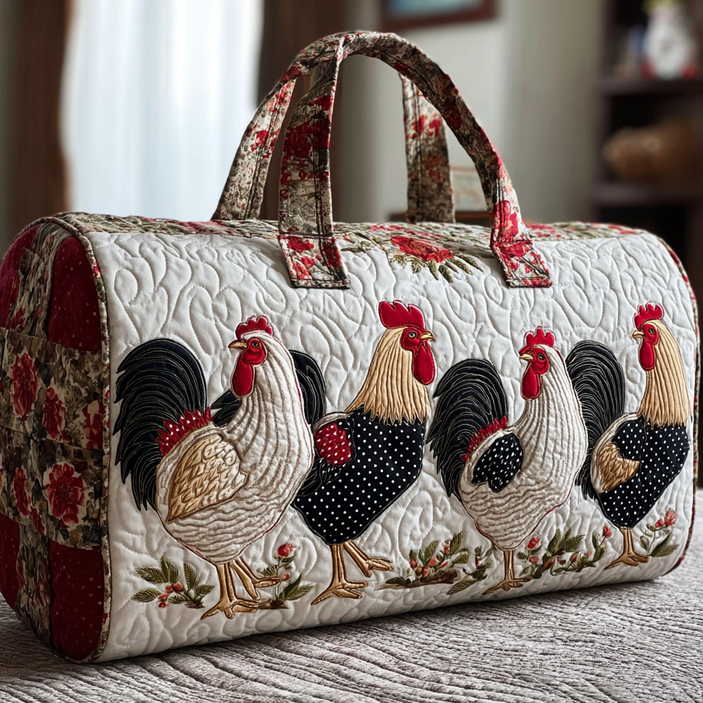Quilted Travel Bag – Rural Chickens