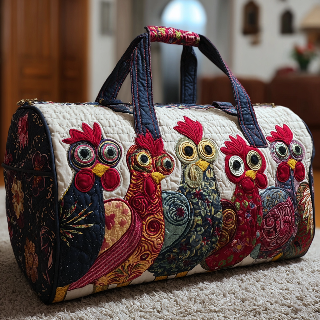 Quilted Travel Bag – Chickens in the Countryside