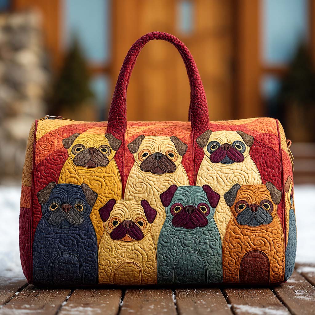 Quilted Travel Bag – Chubby Pug