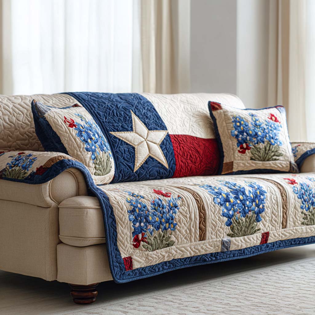 Quilted Sofa Cover – American Style