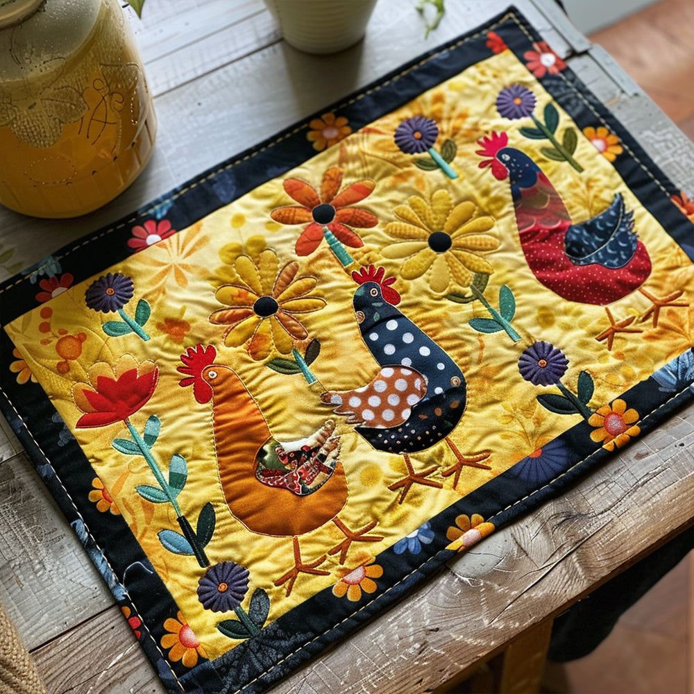 Quilted Placemats with Chicken