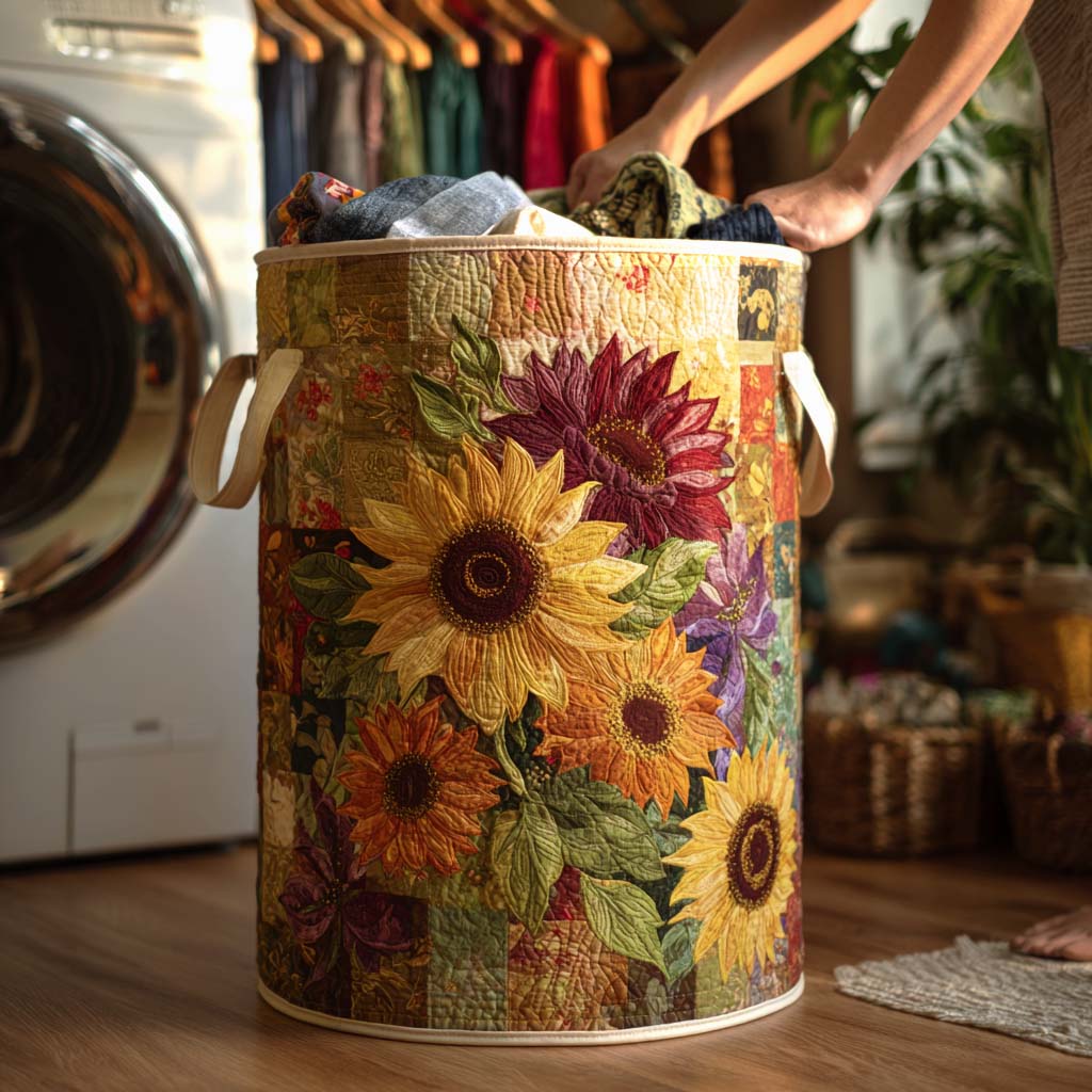 Quilted Laundry Basket in Country House Style