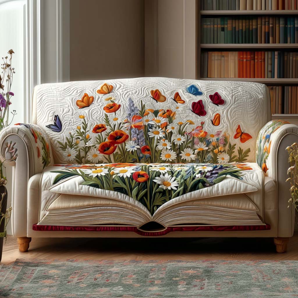 Quilted Sofa Cover for Reading Nook