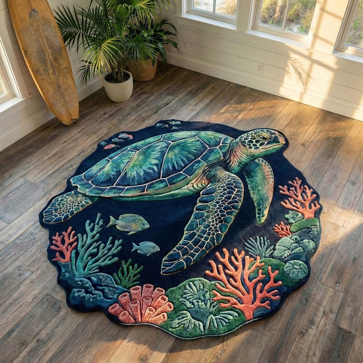 Shaped Rug – Deep-Sea Turtle
