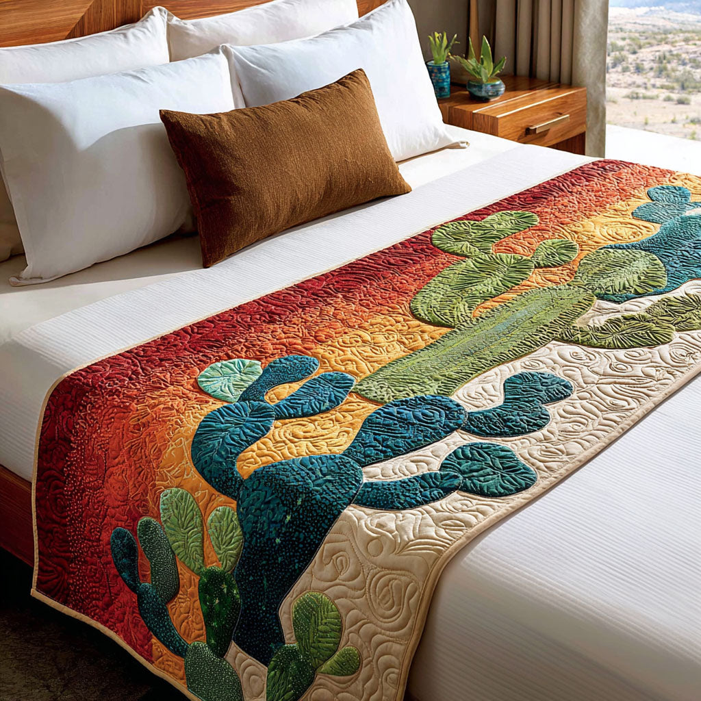 Quilted Bed Runner – Desert Starburst